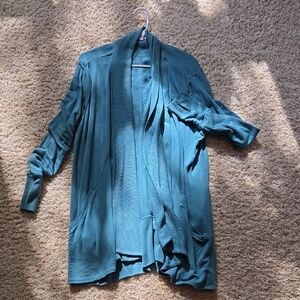 Elegant Teal Open Cardigan